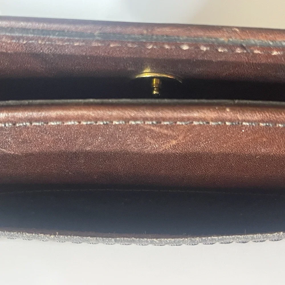Vintage‎ Ruth Saltz Brown Leather Convertible Shoulder Bag Double Handle Purse